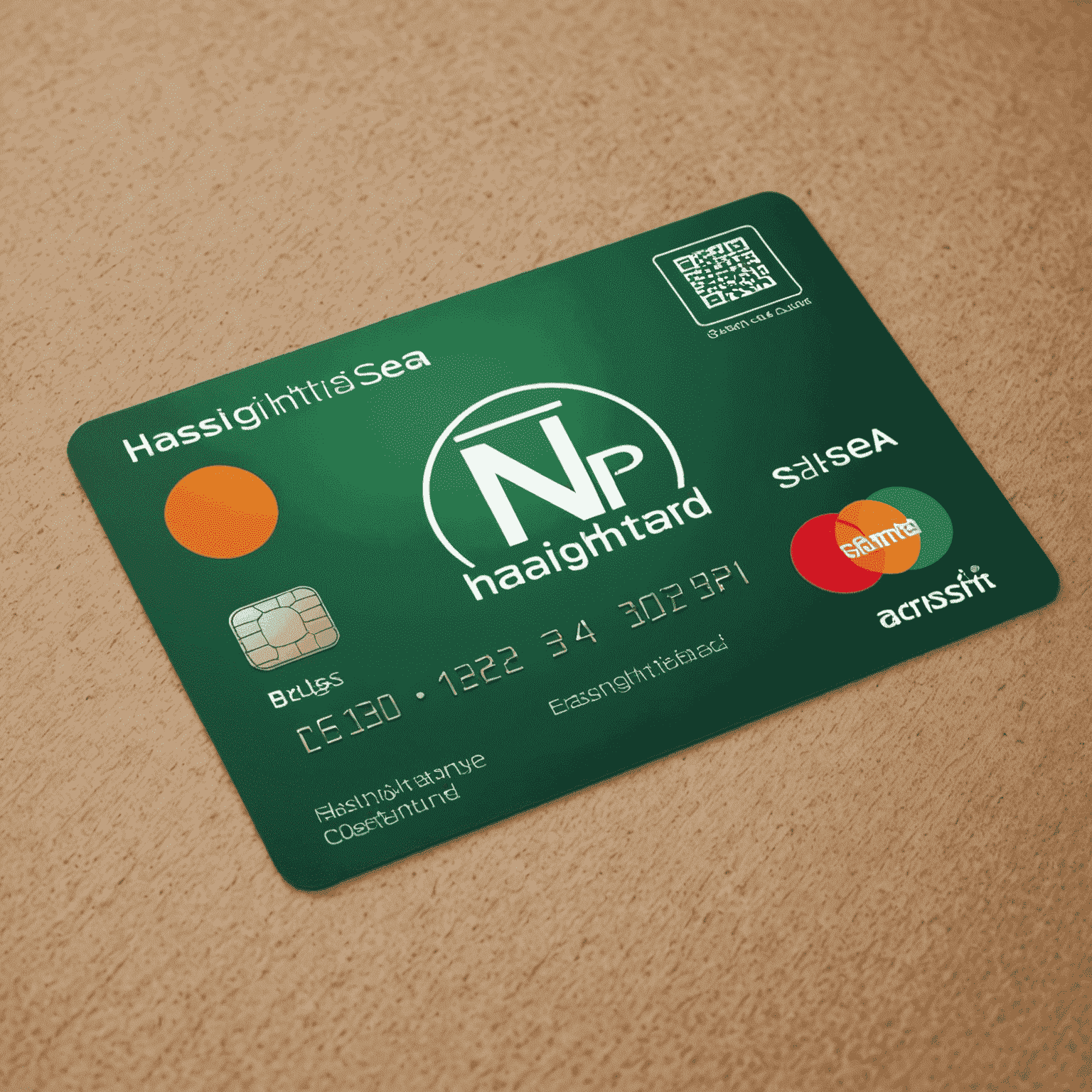 A green standard bus card with Hasnightsea logo and contactless payment symbol