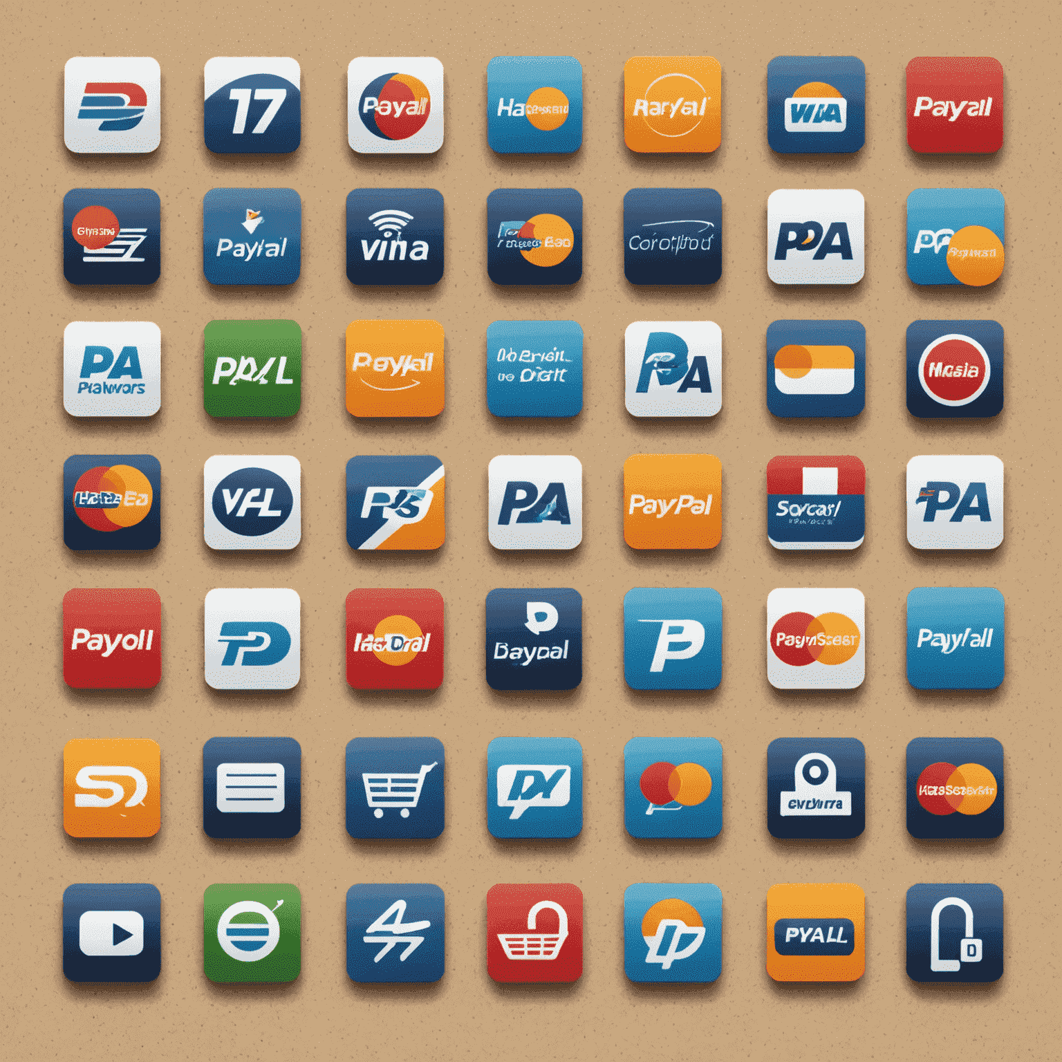 A collage of various payment method icons including credit cards, PayPal, and mobile payment options, all arranged on a secure-looking background with a subtle lock icon to emphasize the security of transactions through Hasnightsea.